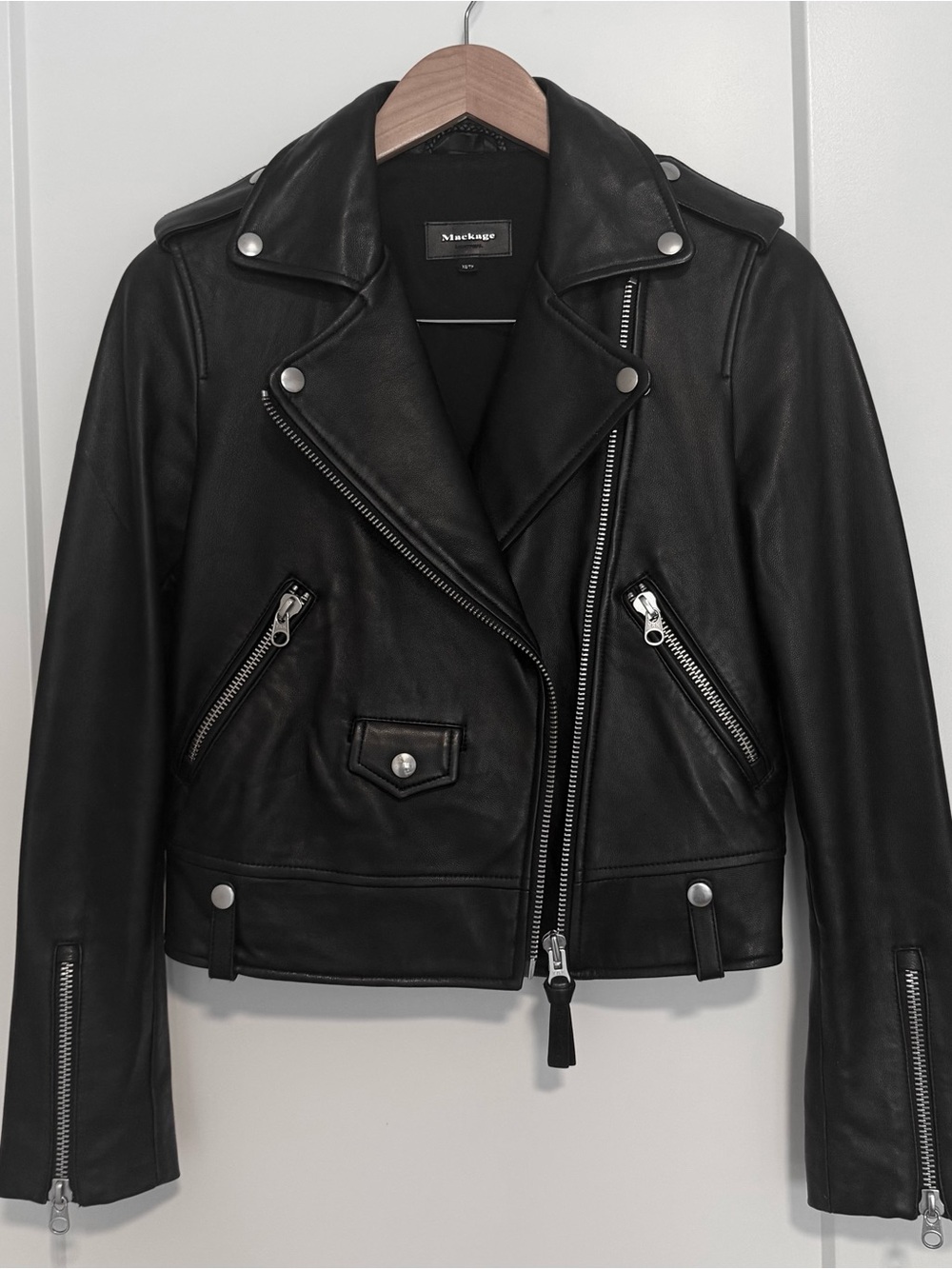 Mackage Black Leather Moto Jacket